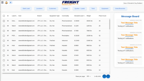 Freight Network Solutions project screenshot